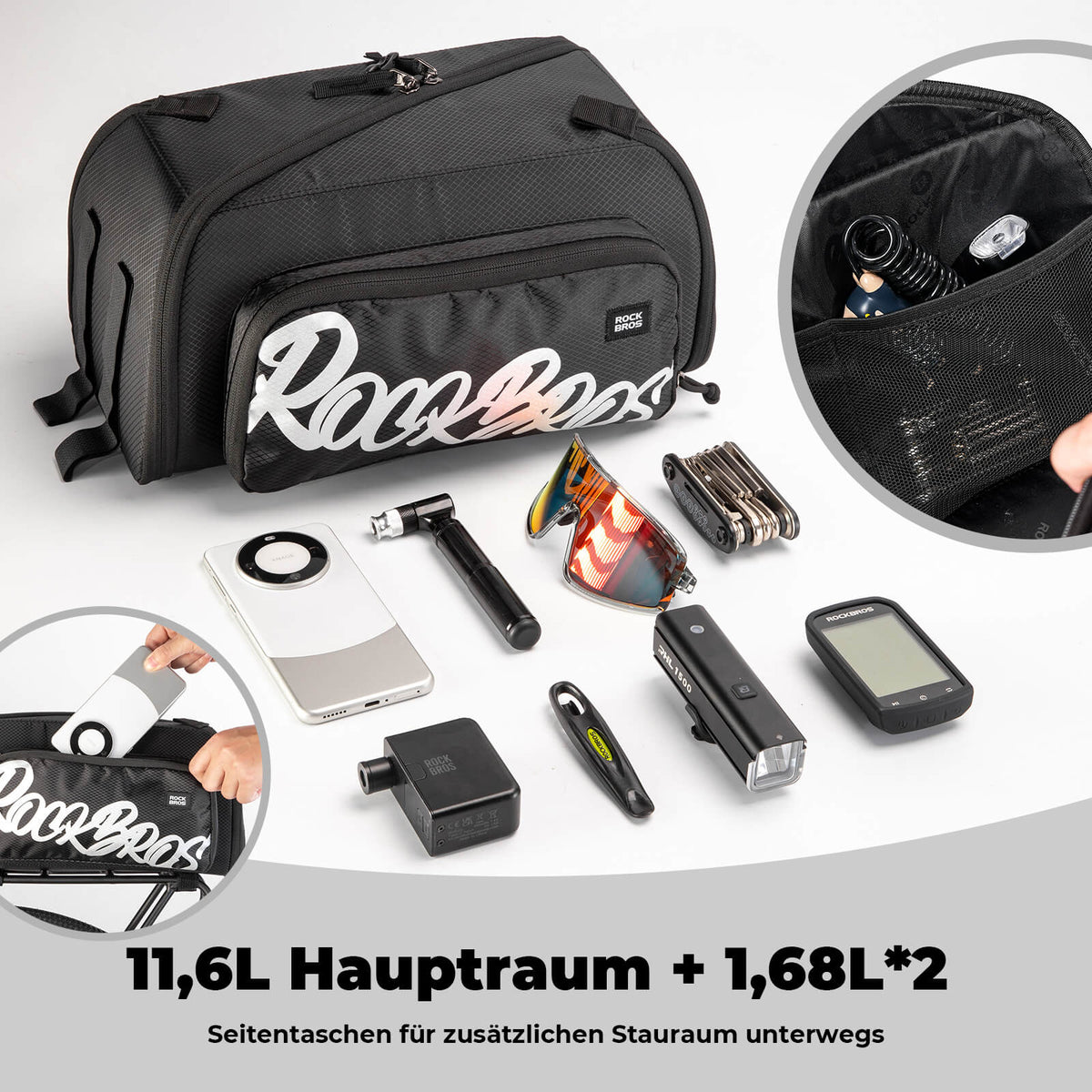 ROCKBROS Opvouwbare bagagerekzak in één stuk voor het bagagerek