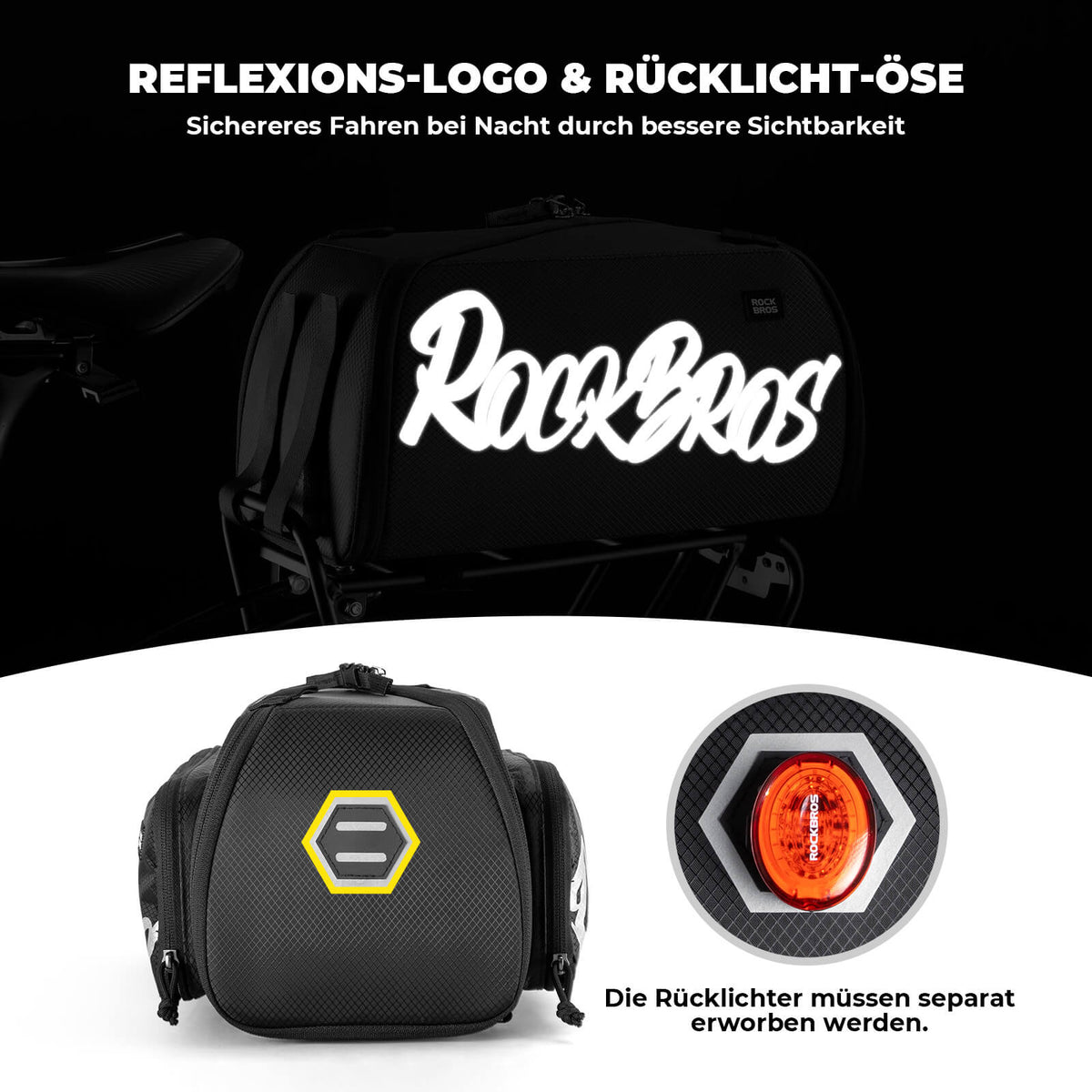 ROCKBROS Opvouwbare bagagerekzak in één stuk voor het bagagerek