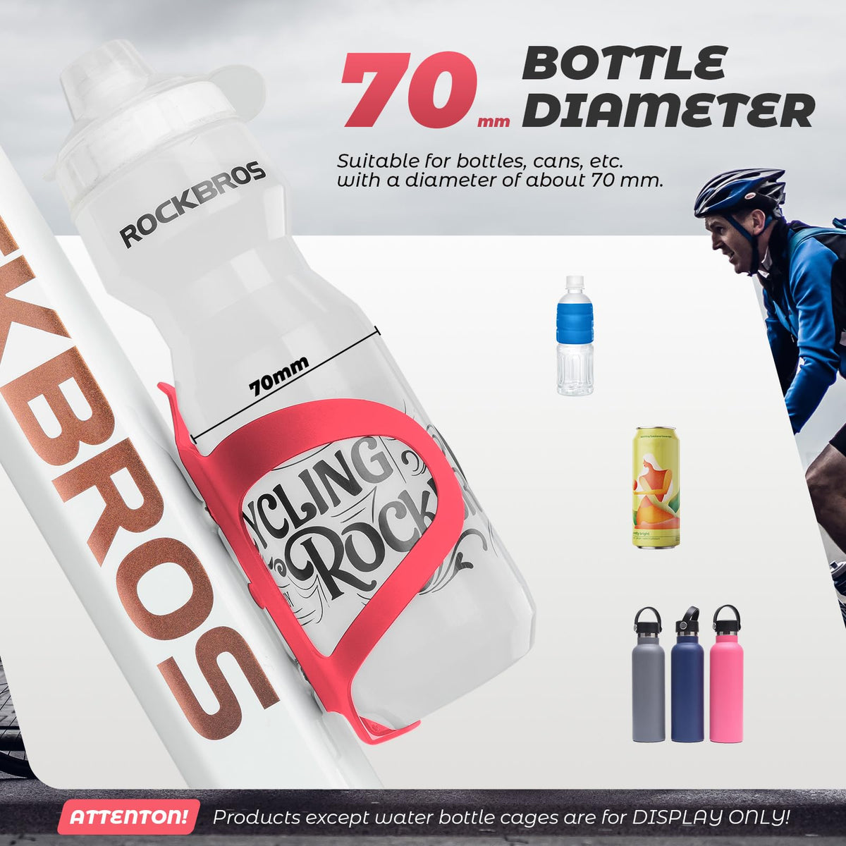 ROCKBROS Flesshouder Fiets Drinkfleshouder Aluminiumlegering Lichtgewicht