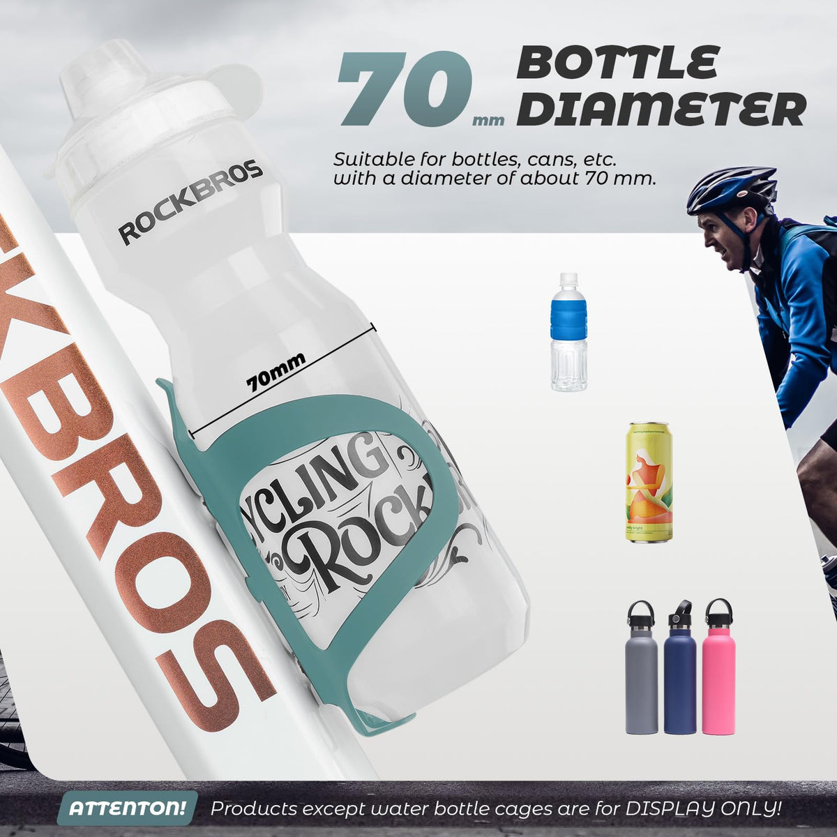 ROCKBROS Flesshouder Fiets Drinkfleshouder Aluminiumlegering Lichtgewicht