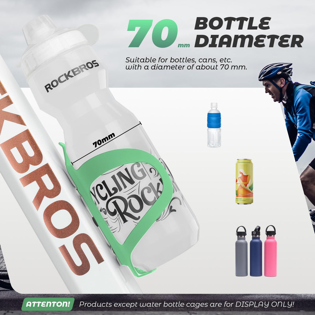 ROCKBROS Flesshouder Fiets Drinkfleshouder Aluminiumlegering Lichtgewicht