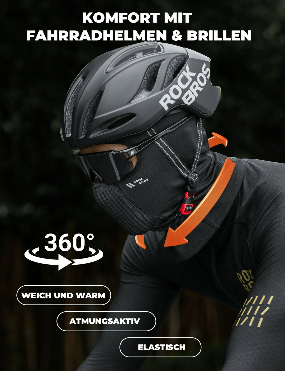 ROCKBROS Fleece Winter Stormmasker Ademende Balaclava Skimasker