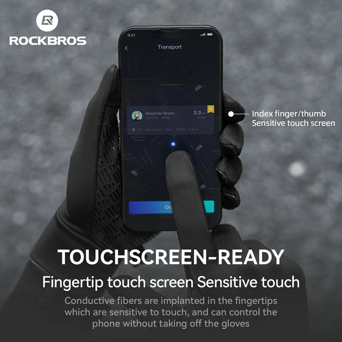ROCKBROS Graphene Winter-fiets handschoenen van 5°C tot 15°C