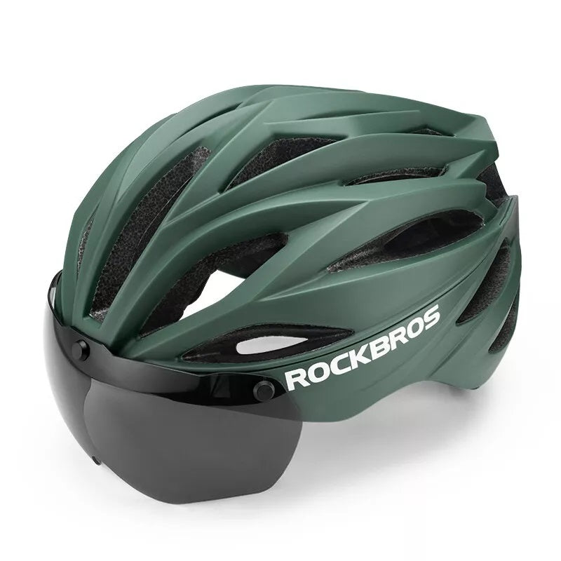 ROCKBROS Fietshelm voor volwassenen met vizier Magnetisch afneembaar Ademend Verstelbaar voor heren en dames 58-62 cm