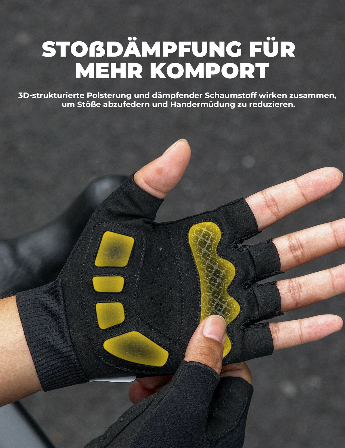 ROCKBROS Halve vinger fiets handschoenen zomer elastisch & ademend, antislip- en dempingskussens