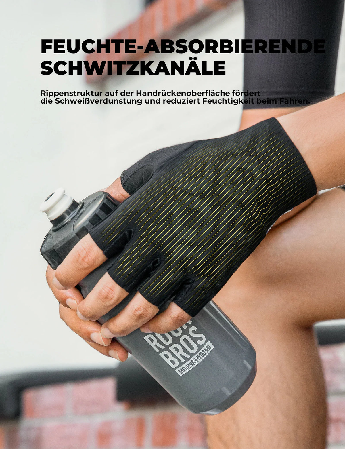 ROCKBROS Halve vinger fiets handschoenen zomer elastisch & ademend, antislip- en dempingskussens