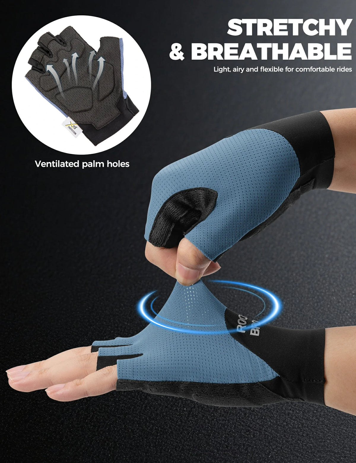 ROCKBROS Halfvingers fietshandschoenen met PORON XRD vulling