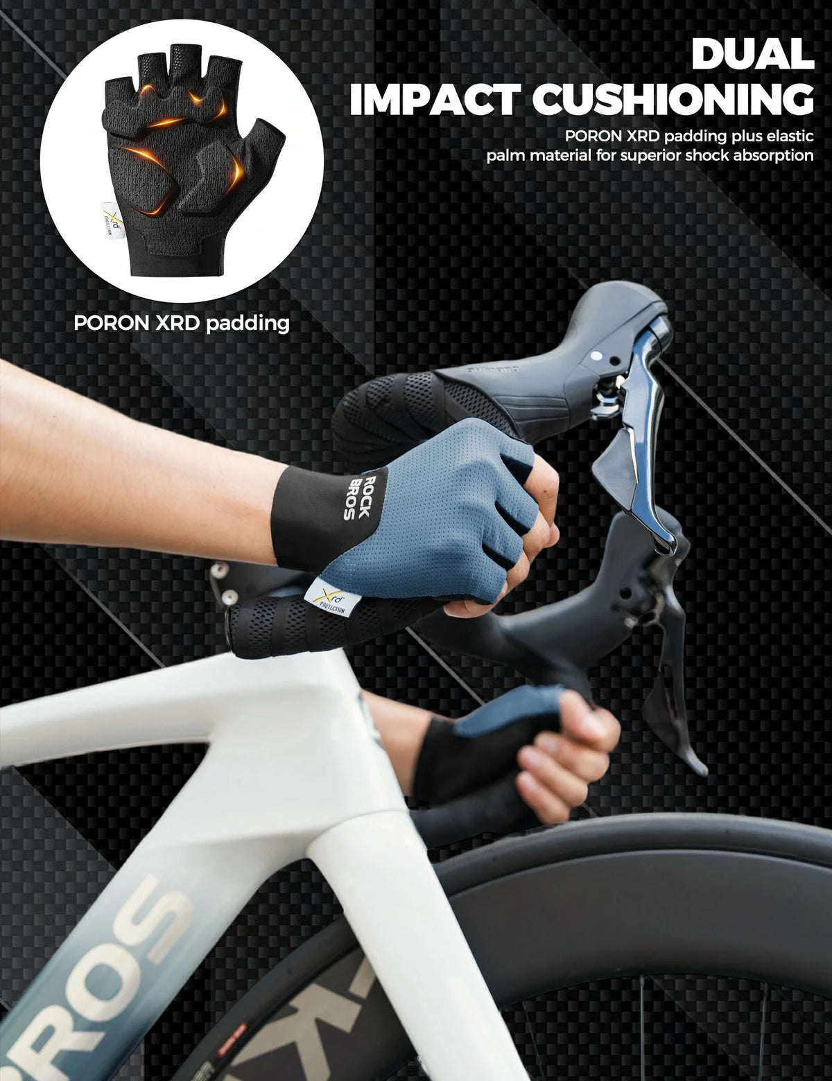 ROCKBROS Halfvingers fietshandschoenen met PORON XRD vulling