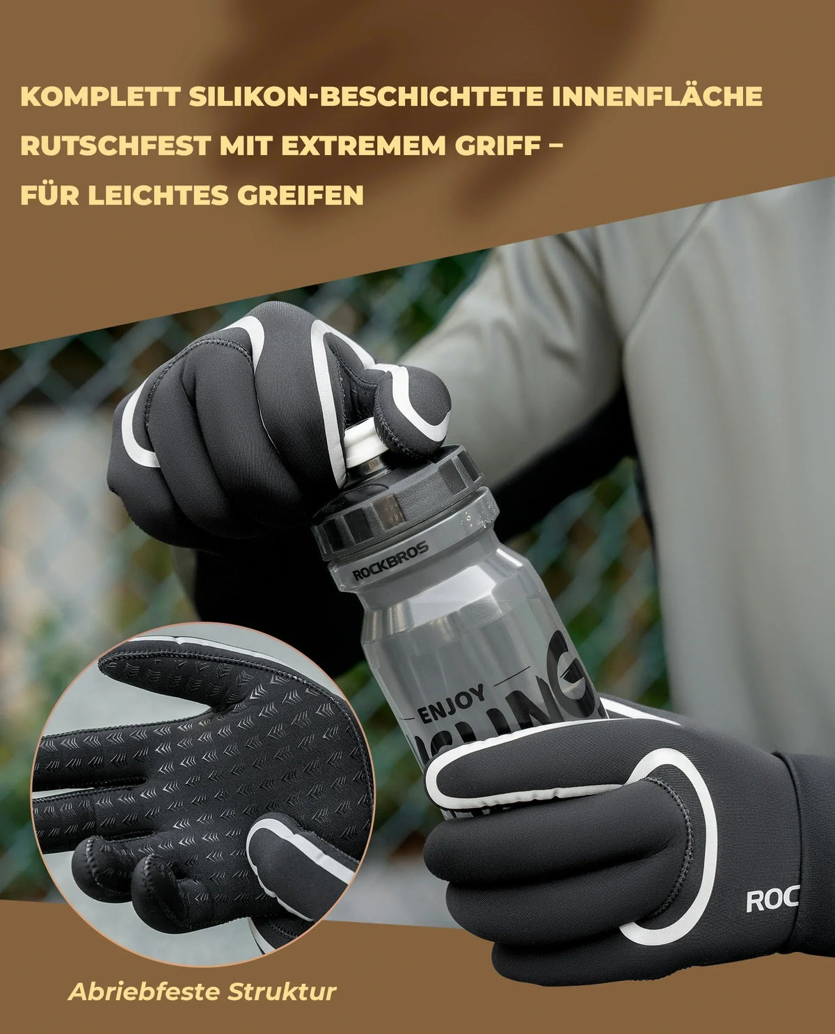 ROCKBROS Fietshandschoenen Winter, Waterdicht en Winddicht S365