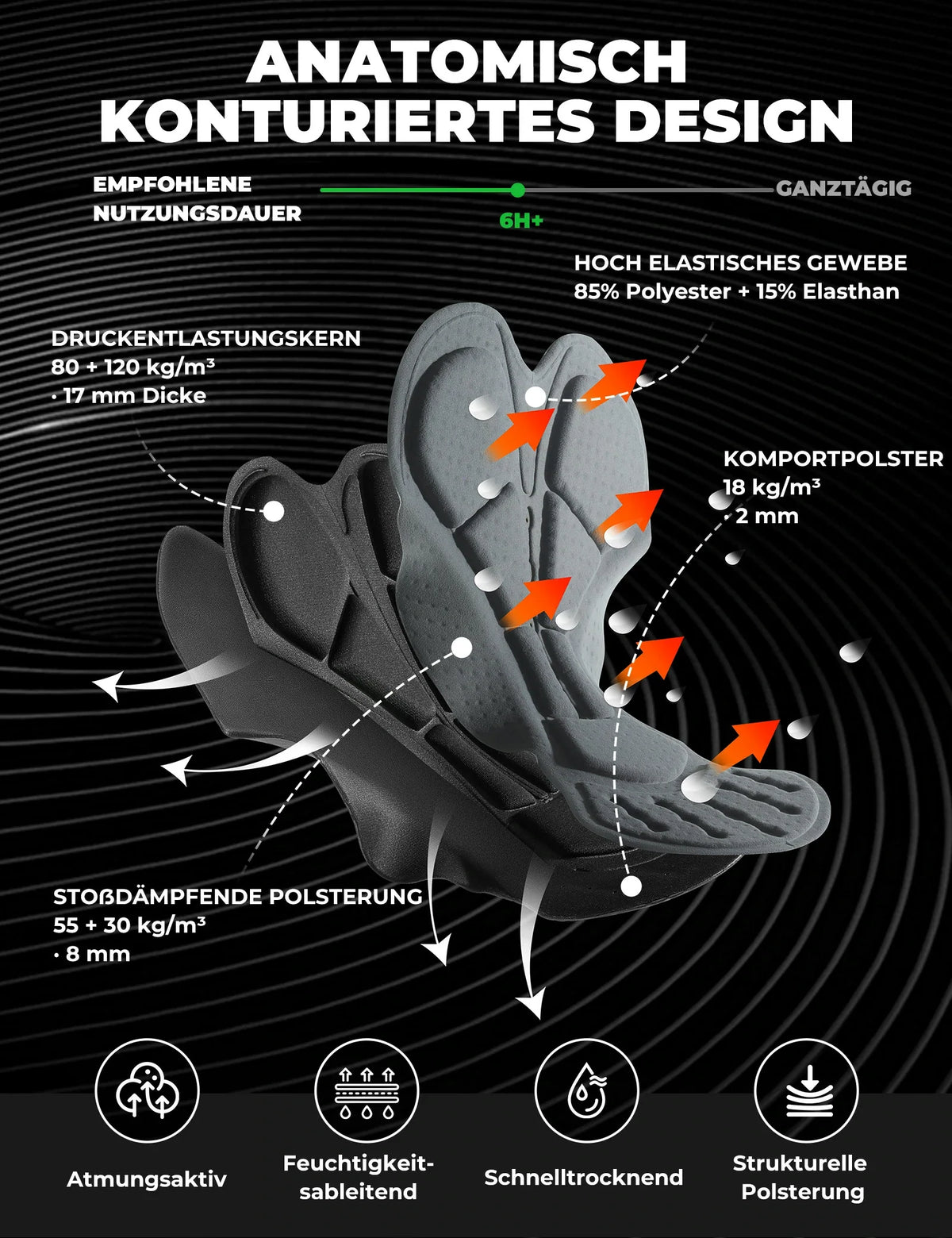 ROCKBROS Heren Fietsbroek - 3D Ergonomische Snit, 6H+