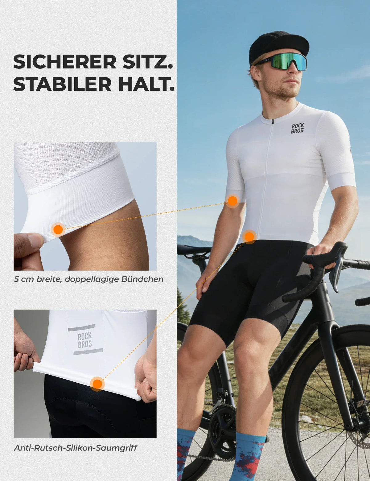 ROCKBROS Heren Korte Mouw Fietstrui