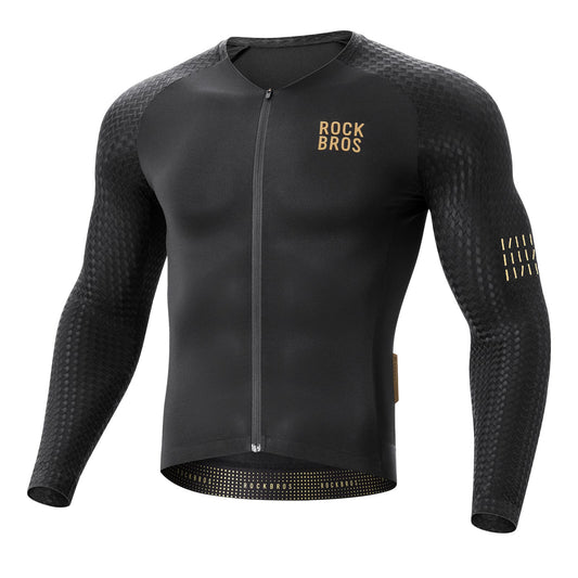 ROCKBROS Heren Langarm-Fietsshirt Ademend Reflecterend met 3D-Snit