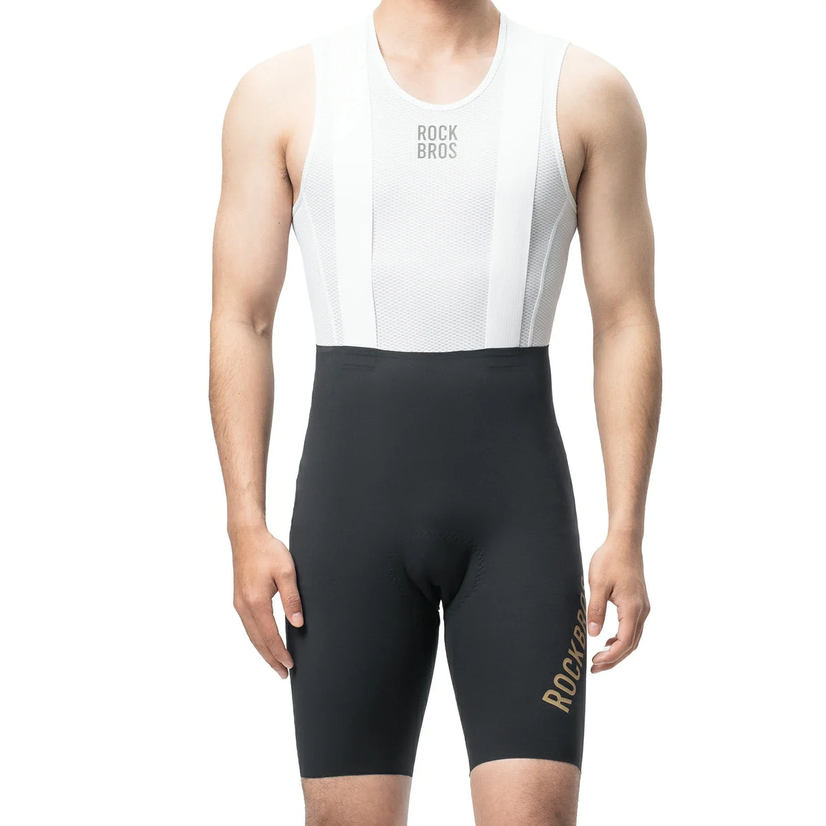 ROCKBROS Heren Fietshbroek met Bretellen Gevoerd, Korte Fietshbroek, Ademende snel drogende