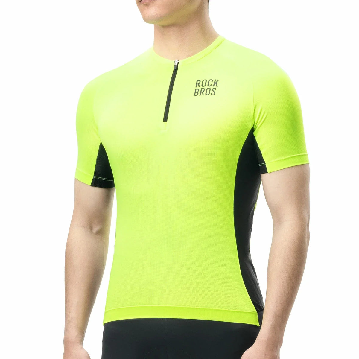 ROCKBROS Heren Fietsshirt Wielrenshirt Korte Mouw, Ademend Fiets Shirt