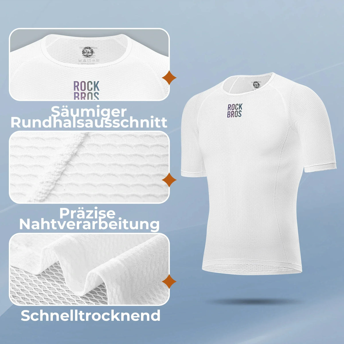 ROCKBROS Ademend Korte mouw Ondershirt Heren