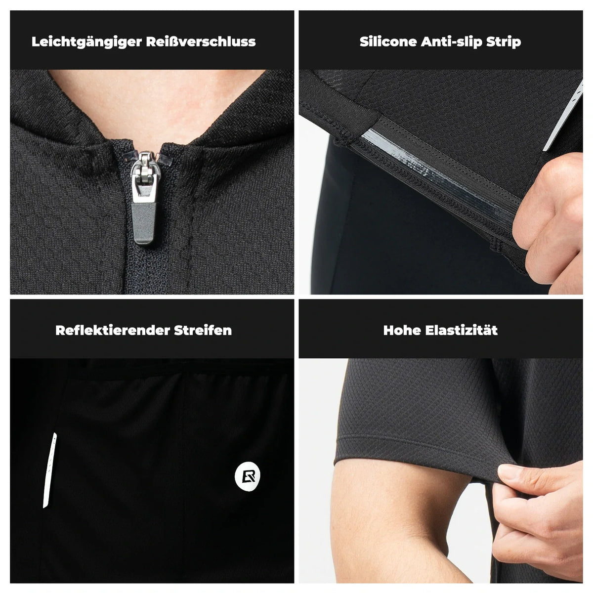 ROCKBROS Heren Fietsshirt Korte mouw Fietsshirt Wielrenshirt Ademend Snel drogend