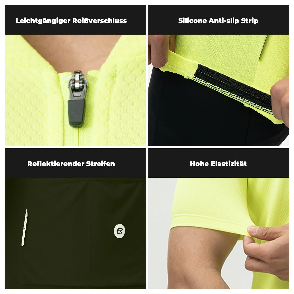 ROCKBROS Heren Fietsshirt Korte mouw Fietsshirt Wielrenshirt Ademend Snel drogend