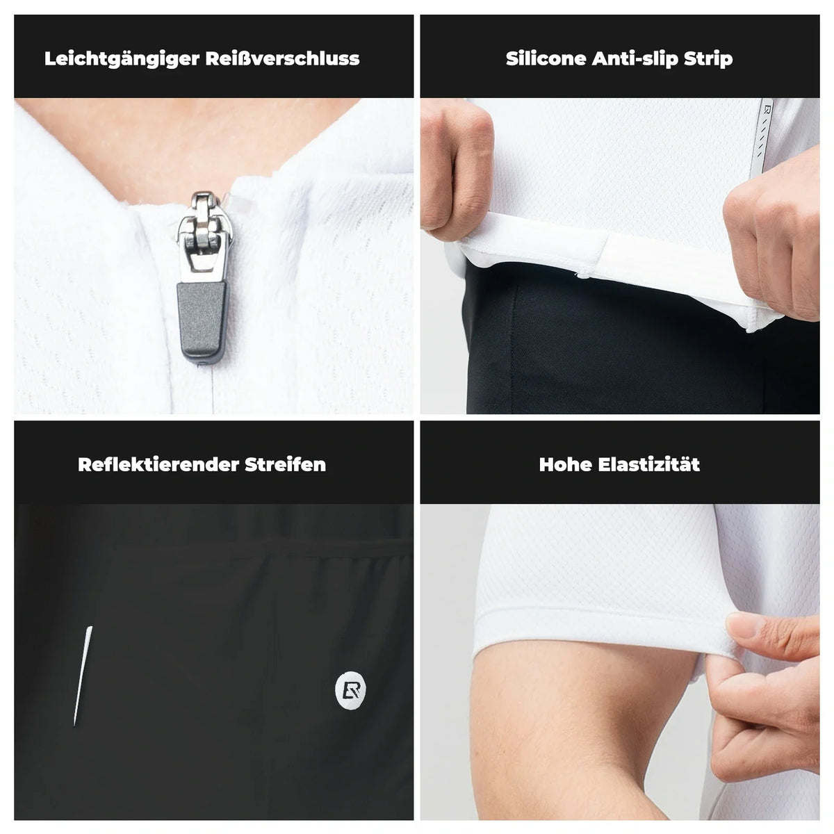 ROCKBROS Heren Fietsshirt Korte mouw Fietsshirt Wielrenshirt Ademend Snel drogend