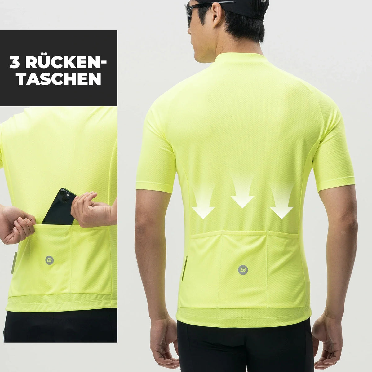 ROCKBROS Heren Fietsshirt Korte mouw Fietsshirt Wielrenshirt Ademend Snel drogend