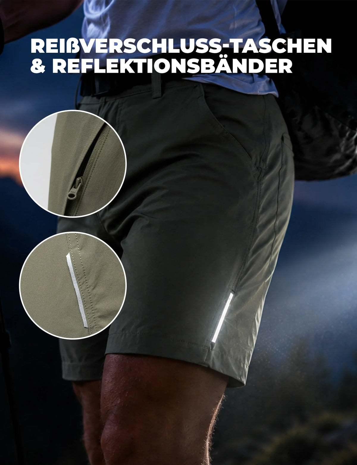 ROCKBROS Heren Zomershort Army Groen