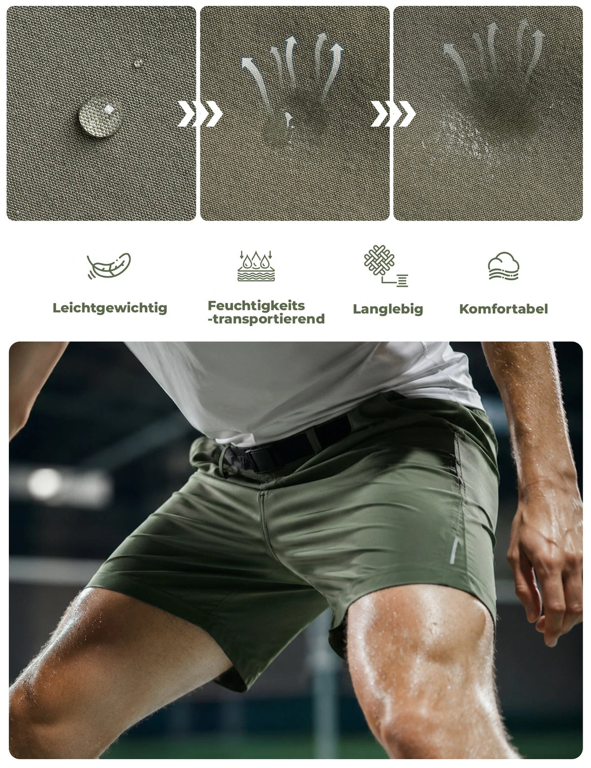 ROCKBROS Heren Zomershort Army Groen