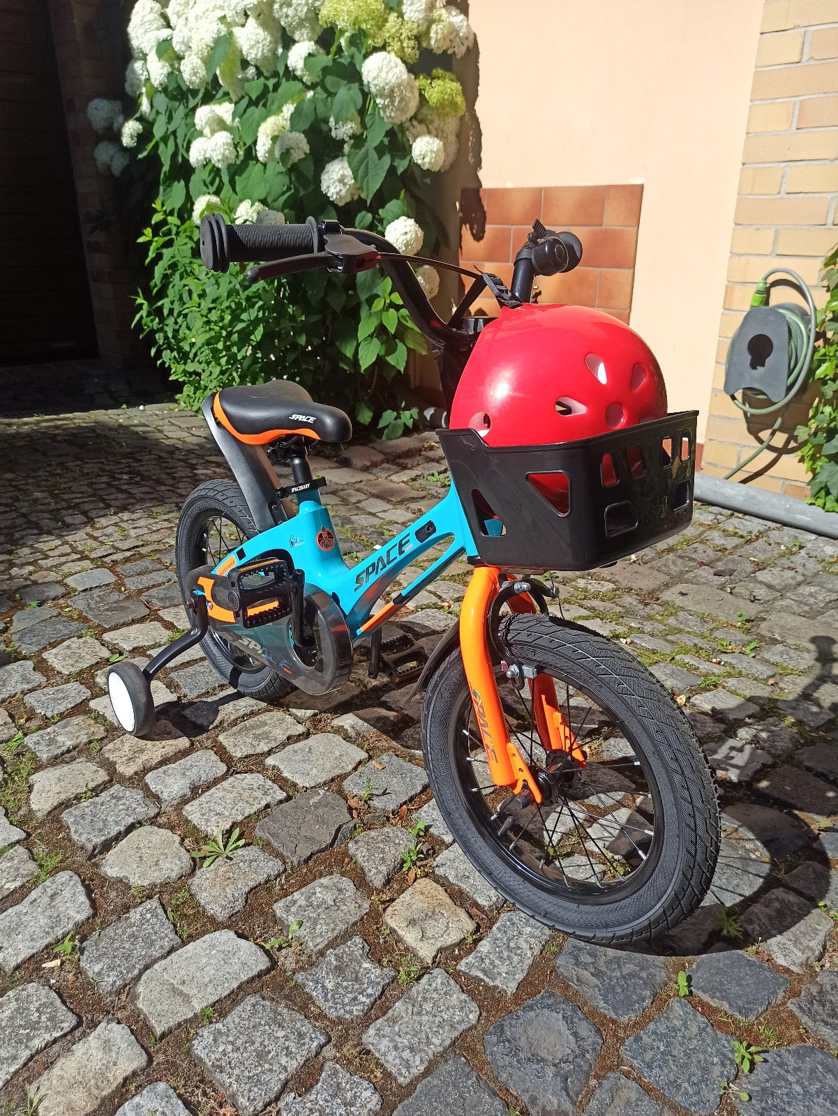 SKYS kinderfiets van 3 t/m 9 jaar 14/16/18 inch blauw oranje