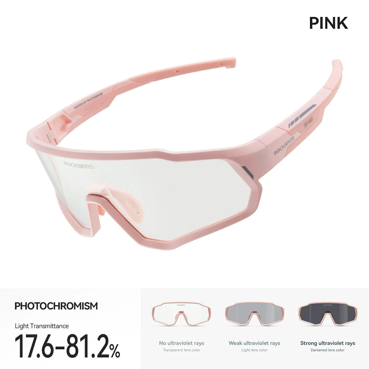 ROCKBROS Kinder Zonnebril voor de Fiets - Gepolariseerd/Fotochromatisch met UV400 Bescherming