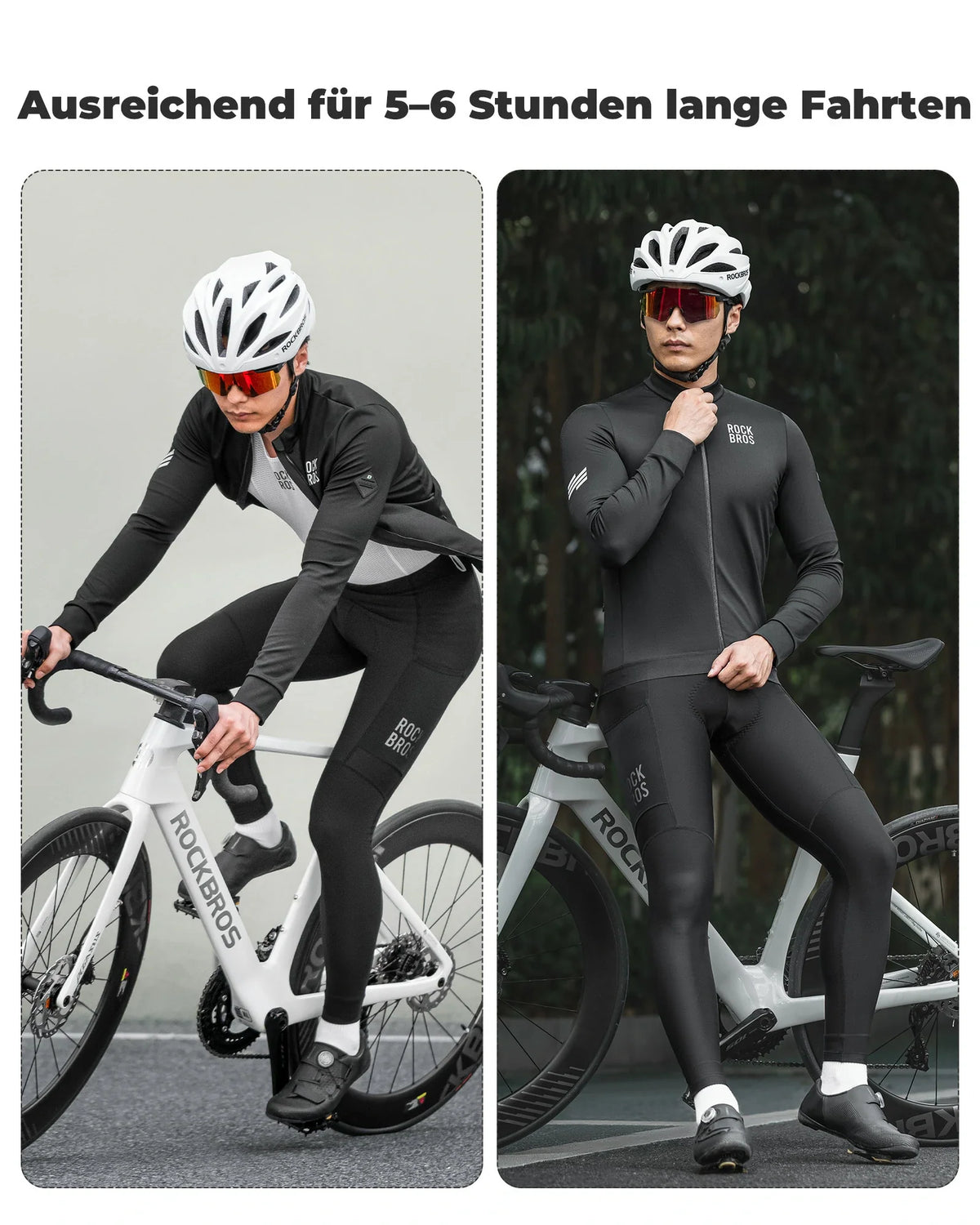 ROCKBROS Lange Fietsbroek voor Heren Thermo Fietshose 3D gevoerd