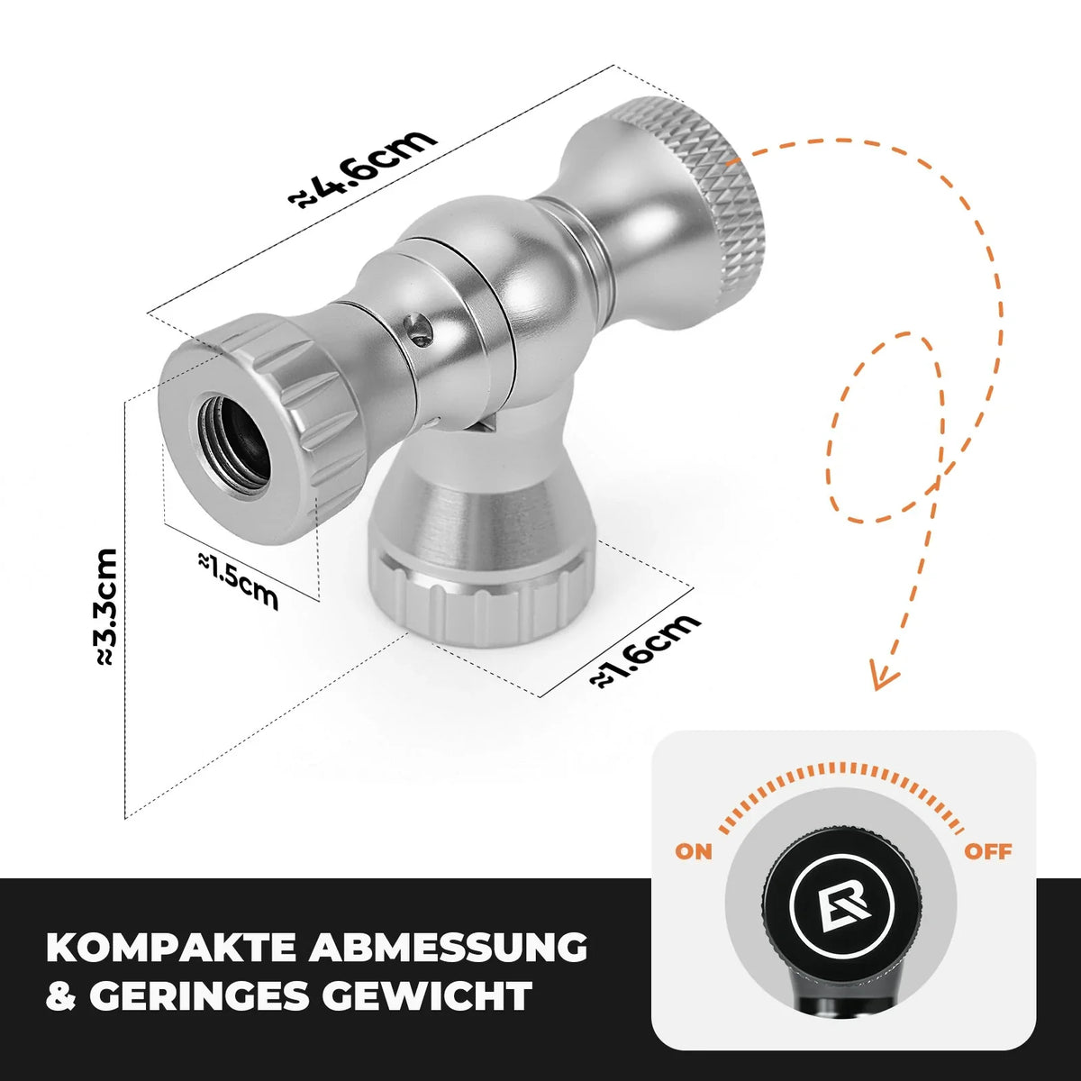 ROCKBROS Minifietspomp met CO₂-adapter - Draagbaar, compatibel met Presta & Schrader, tot 80 PSI