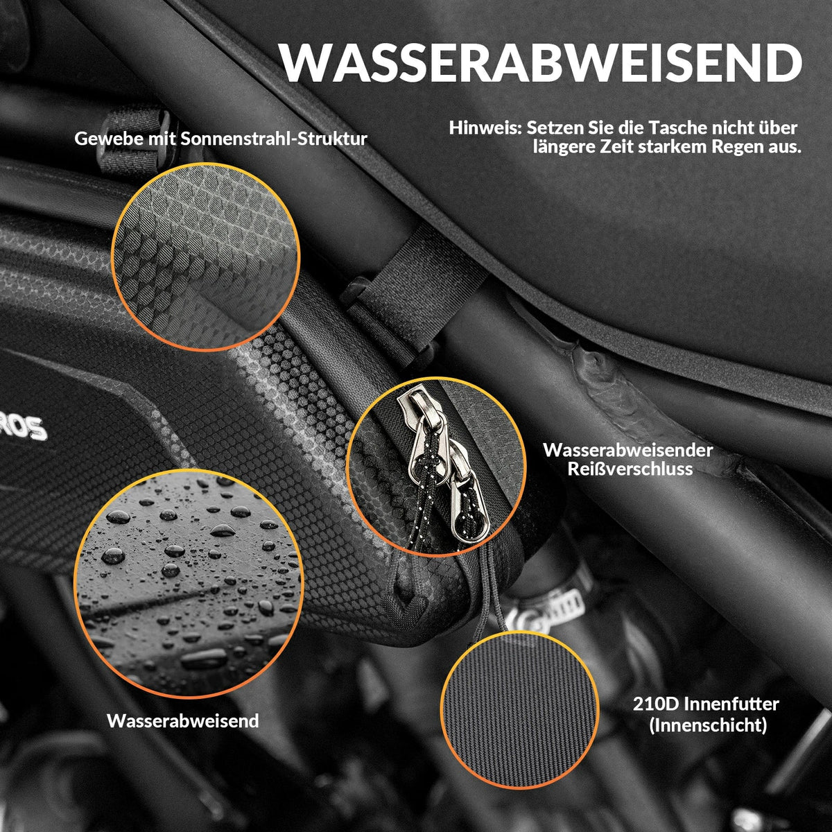 ROCKBROS Waterafstotende Motortas, 1,5 Liter