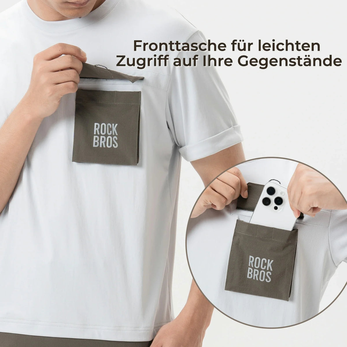 ROCKBROS Mountainbike Fietsshirt Korte Mouw Heren met Magnetische Borstzak