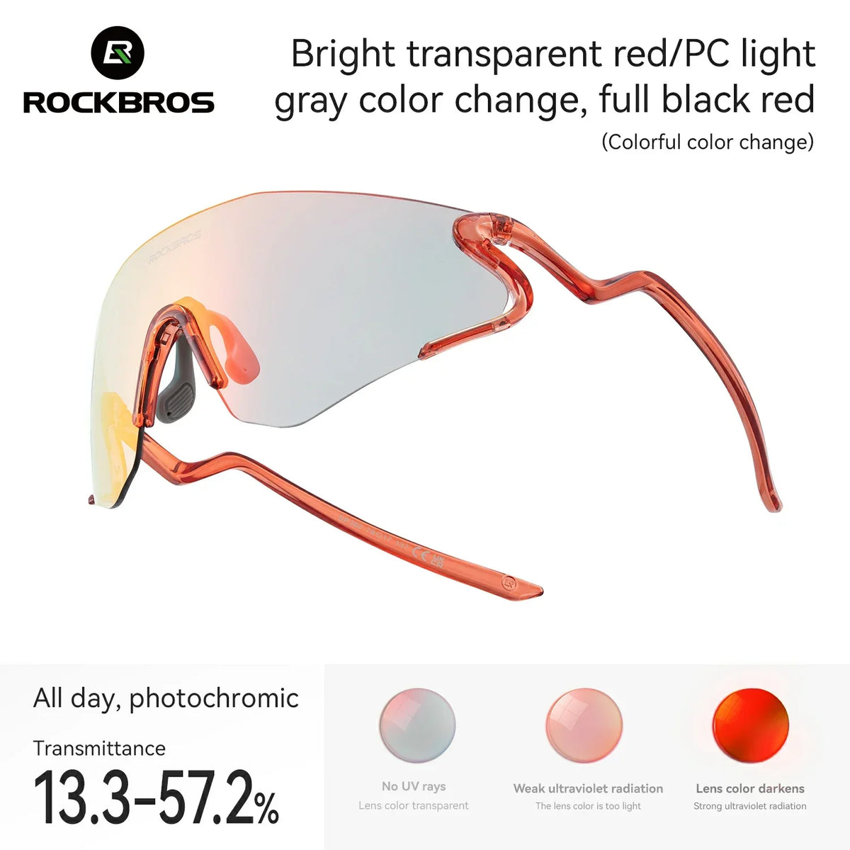 ROCKBROS Fotochroom Fietbril met UV400 bescherming