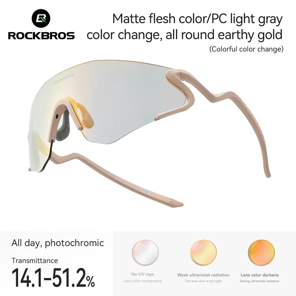 ROCKBROS Fotochroom Fietbril met UV400 bescherming