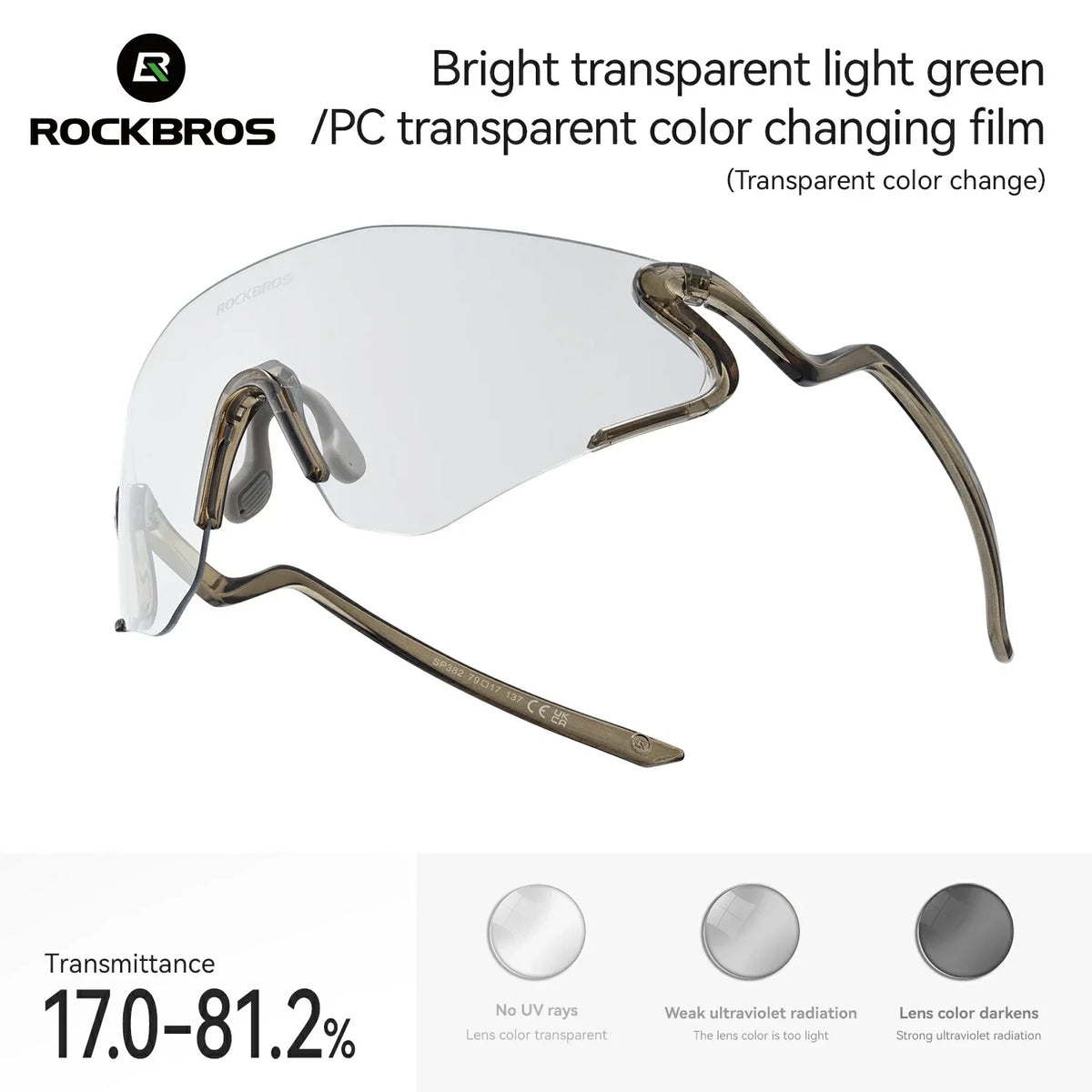ROCKBROS Fotochroom Fietbril met UV400 bescherming