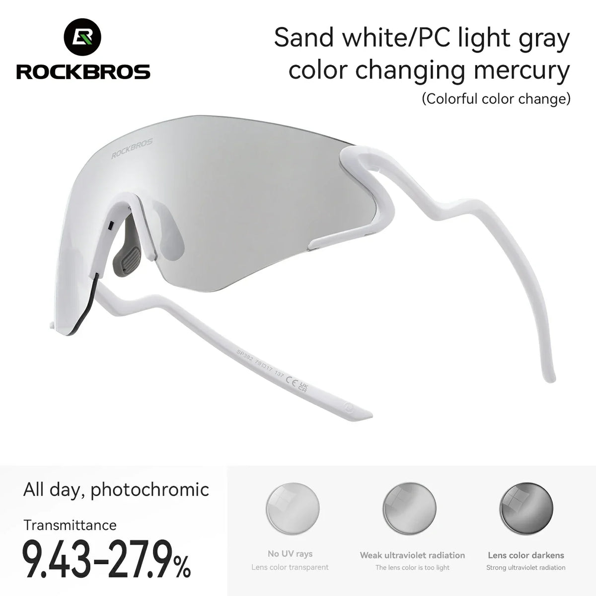 ROCKBROS Fotochroom Fietbril met UV400 bescherming