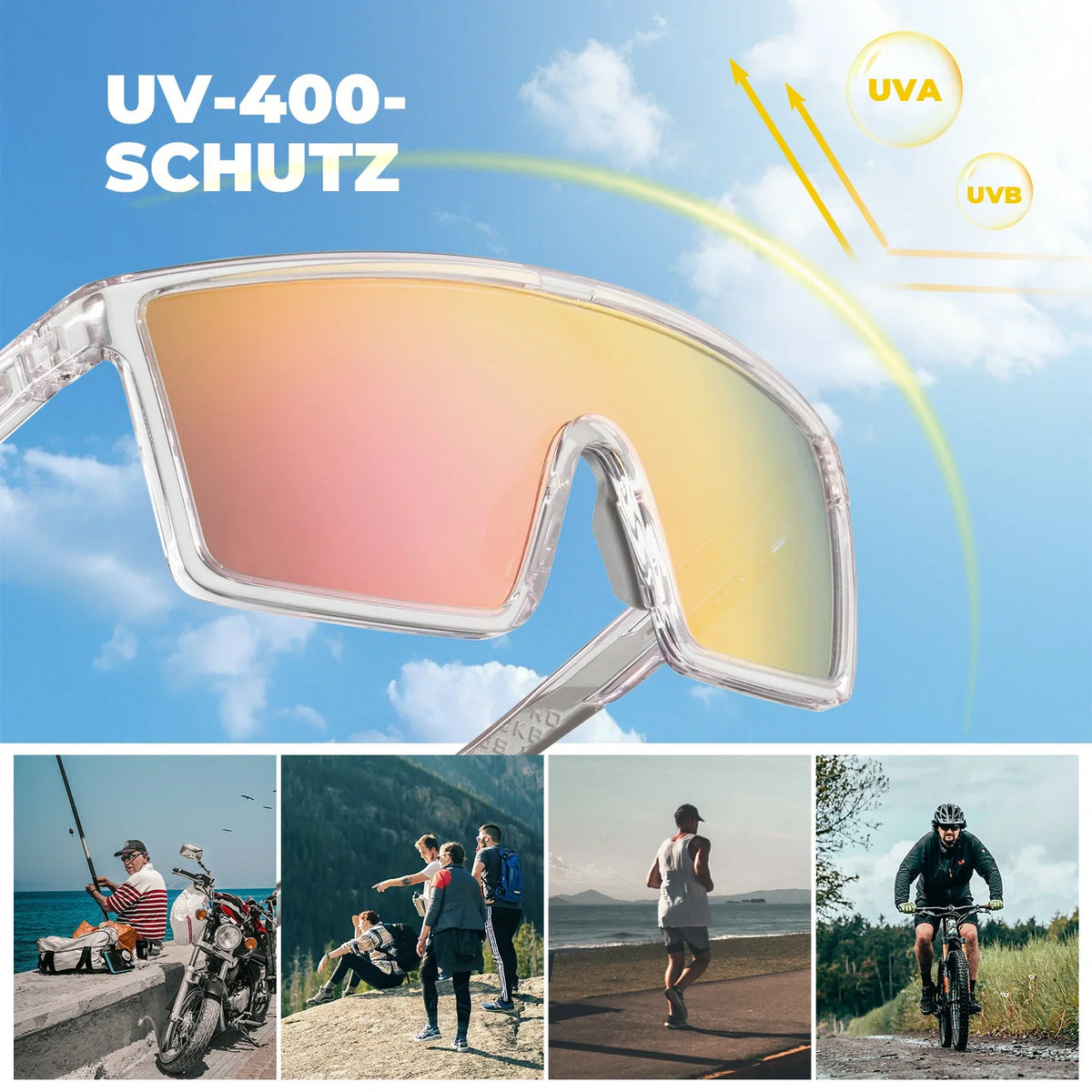 ROCKBROS Gepolariseerde fietsbril, UV400 met TR90 frame