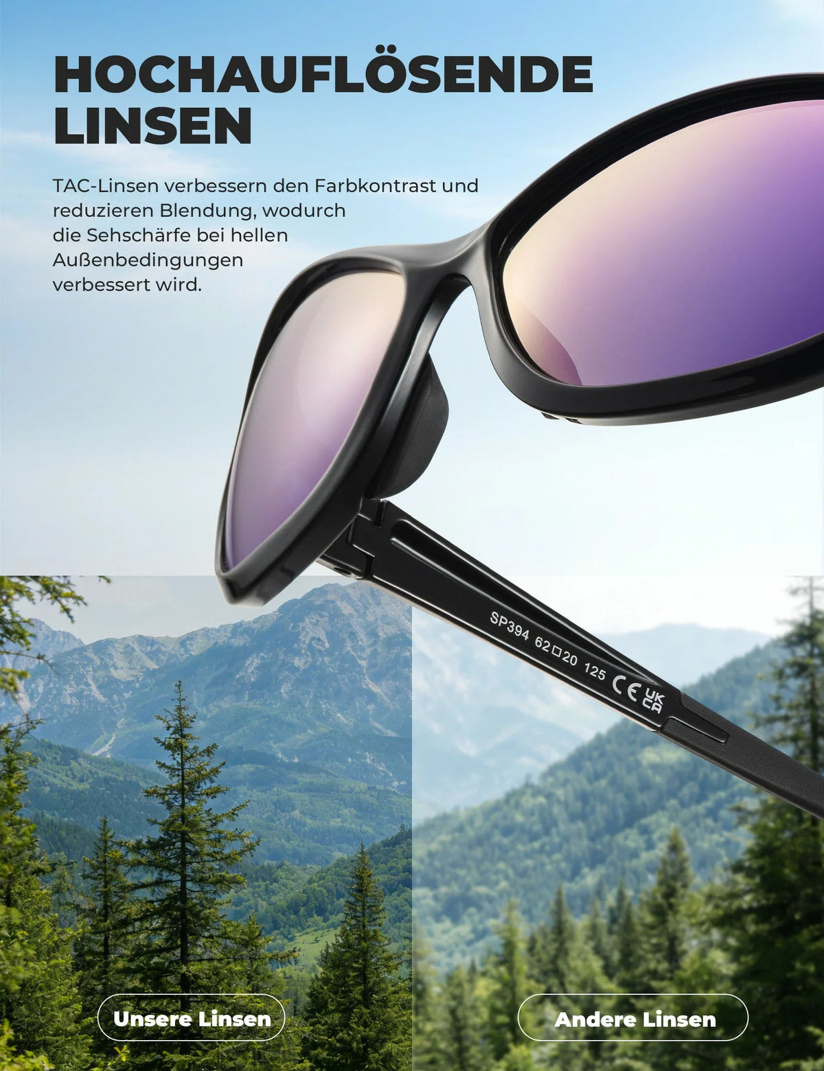 ROCKBROS Gepolariseerde Sportzonnebril SP394 Ultralight & UV400