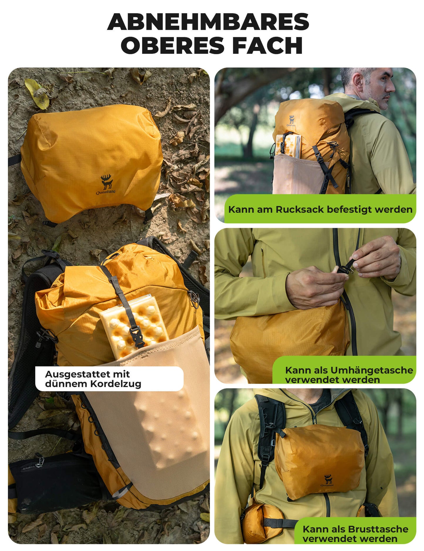 25L ademende wandelrugzak - met afneembaar vak en toegang aan de zijkant Quantature