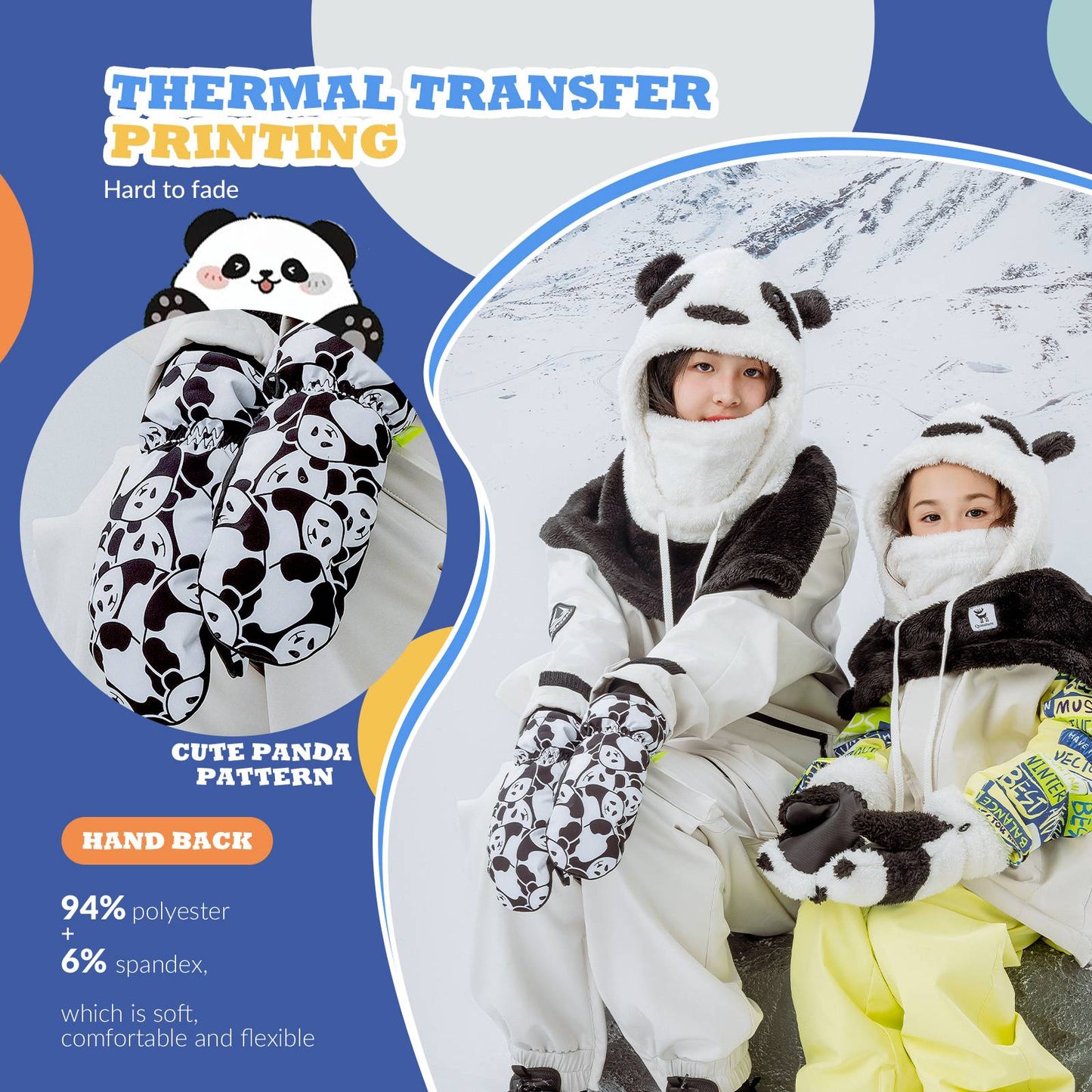 Kinderhandschoenen, winddicht, waterdicht en warm, voor sneeuw en ski?n. Quantature