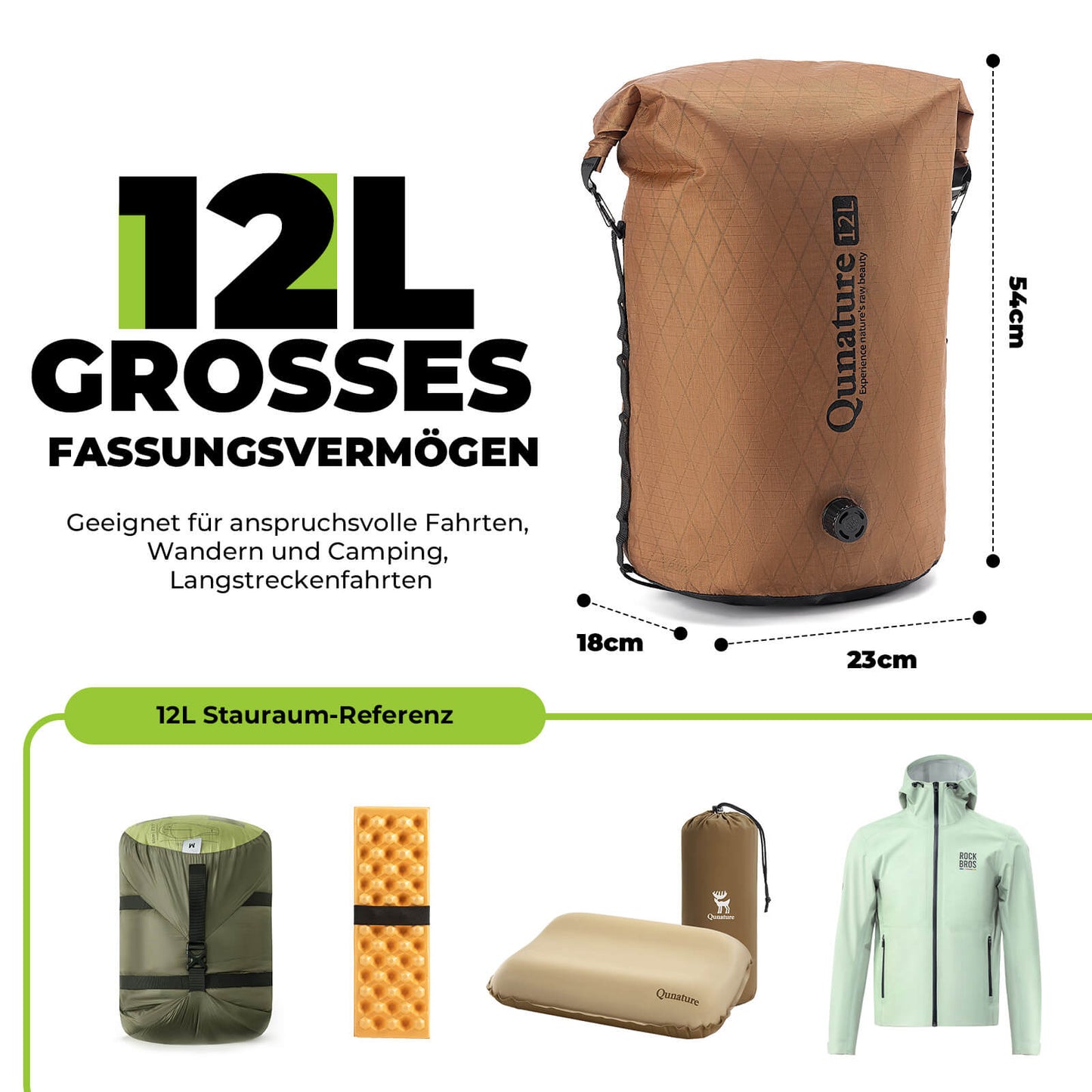 Stuurtas 6L/12L Waterdicht & Lichtgewicht voor fietsen en outdooractiviteiten Quantue