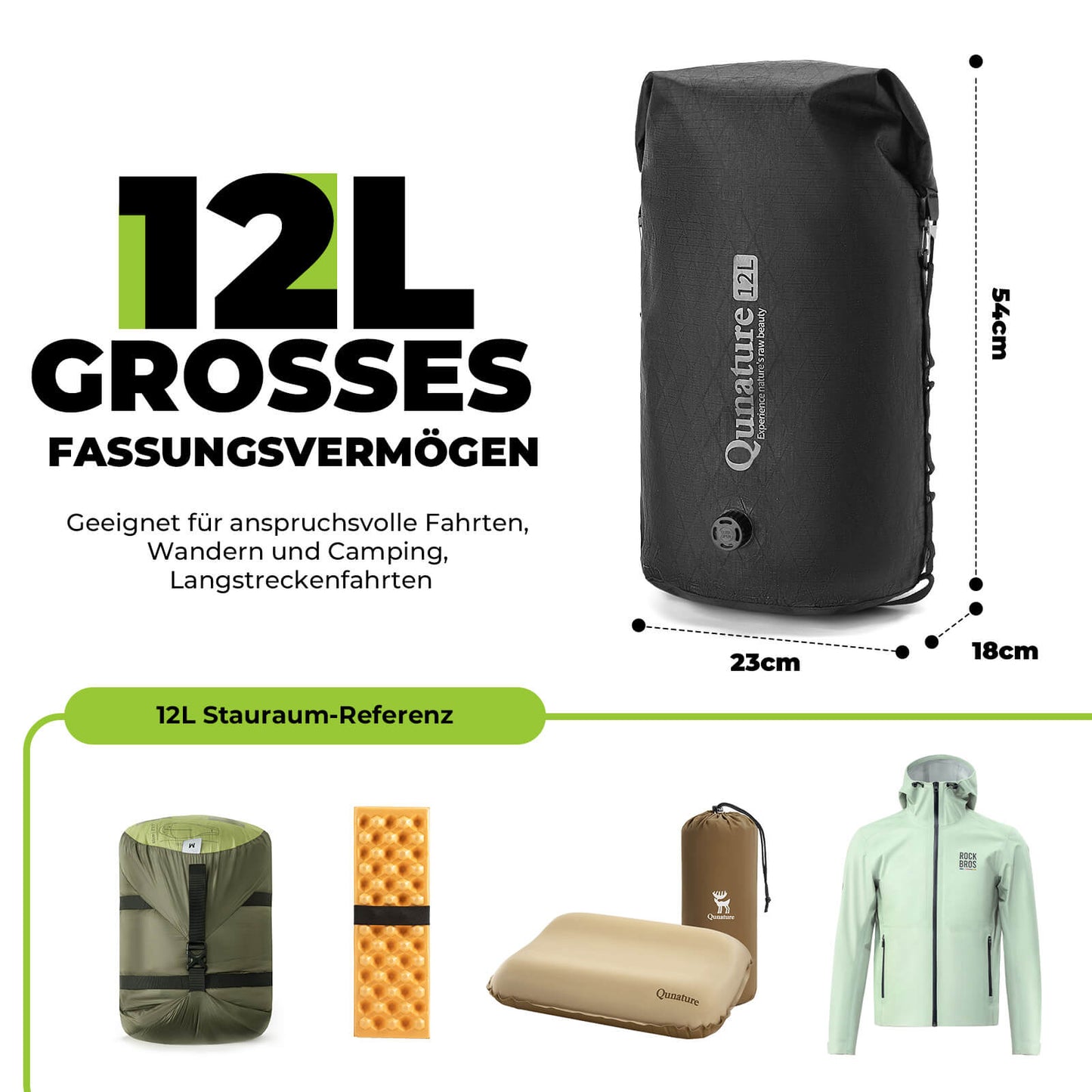 Stuurtas 6L/12L Waterdicht & Lichtgewicht voor fietsen en outdooractiviteiten Quantue