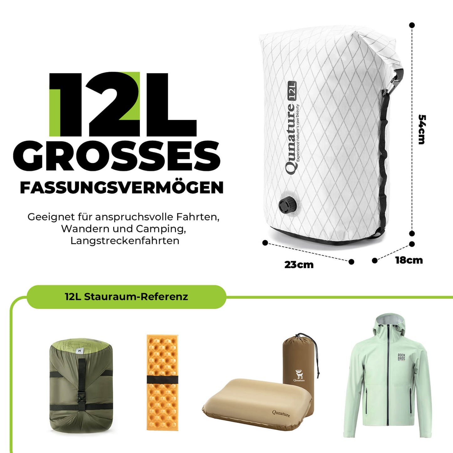 Stuurtas 6L/12L Waterdicht & Lichtgewicht voor fietsen en outdooractiviteiten Quantue