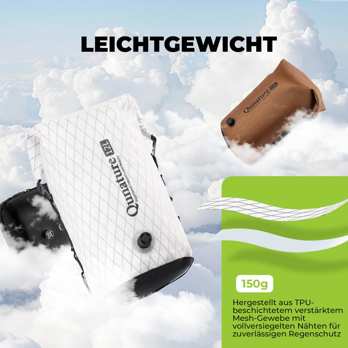 Stuurtas 6L/12L Waterdicht & Lichtgewicht voor fietsen en outdooractiviteiten Quantue