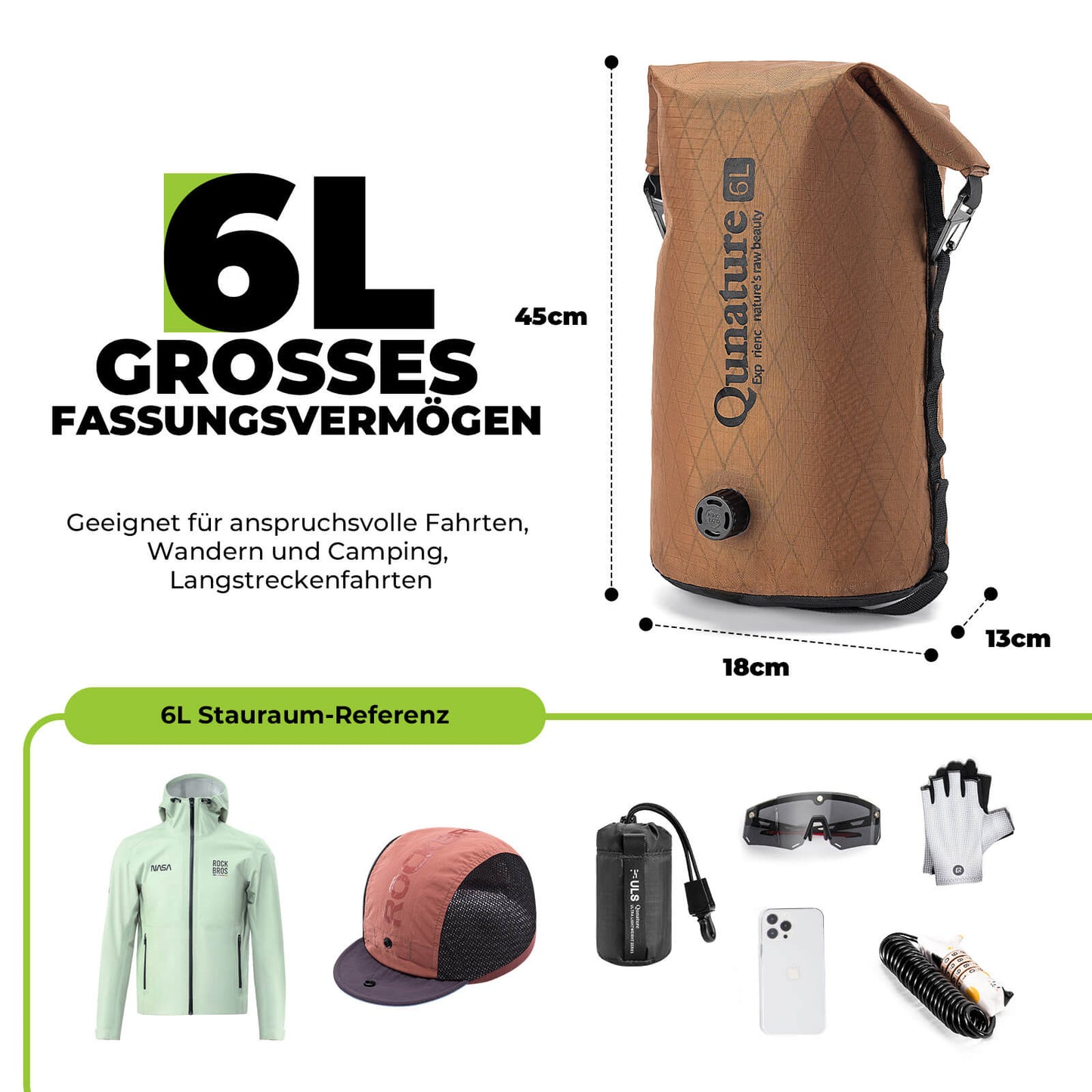 Stuurtas 6L/12L Waterdicht & Lichtgewicht voor fietsen en outdooractiviteiten Quantue