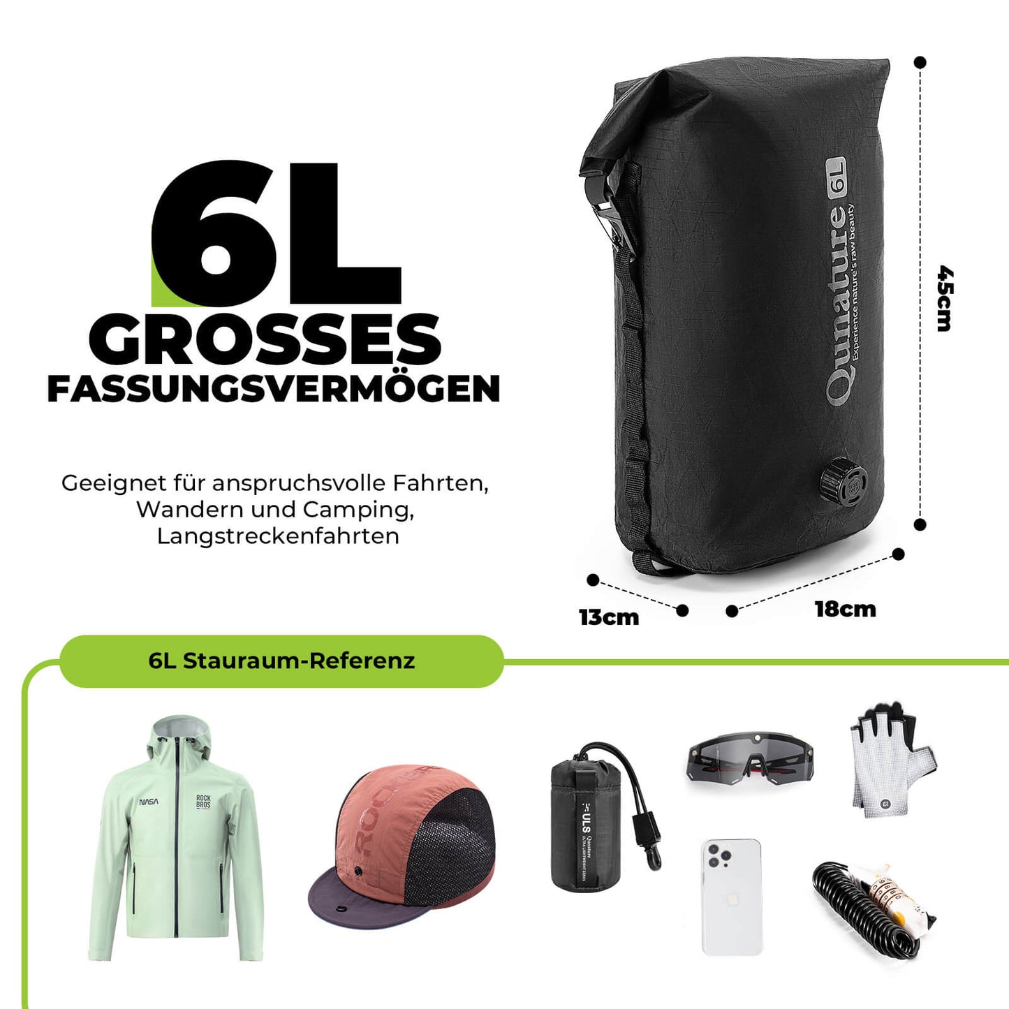 Stuurtas 6L/12L Waterdicht & Lichtgewicht voor fietsen en outdooractiviteiten Quantue