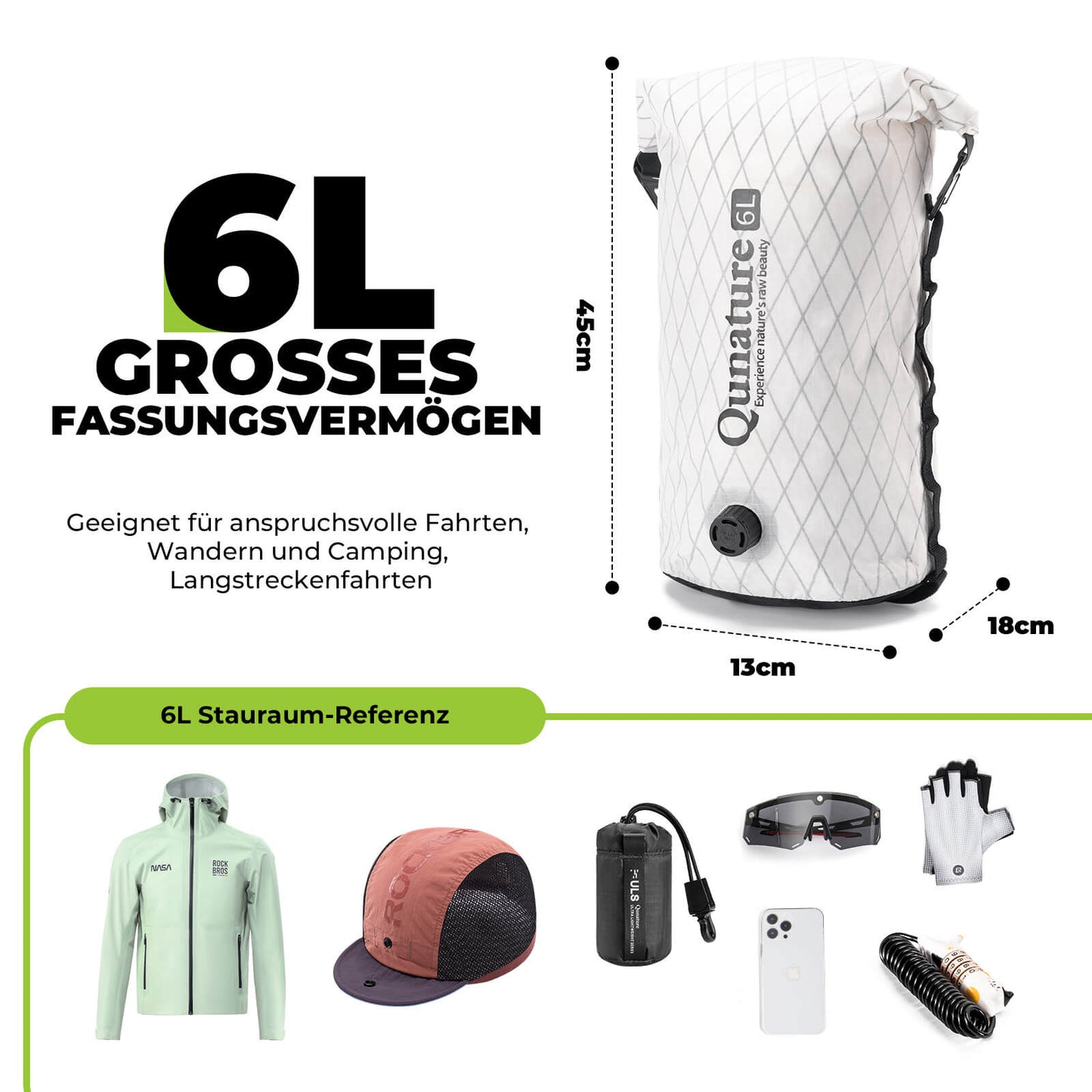 Stuurtas 6L/12L Waterdicht & Lichtgewicht voor fietsen en outdooractiviteiten Quantue