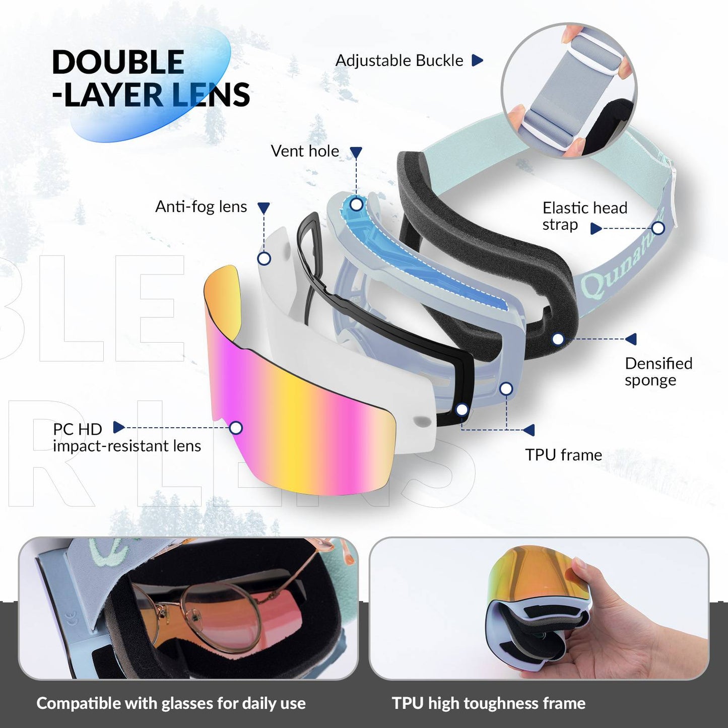 UV400 anti-condens skibril Qunature