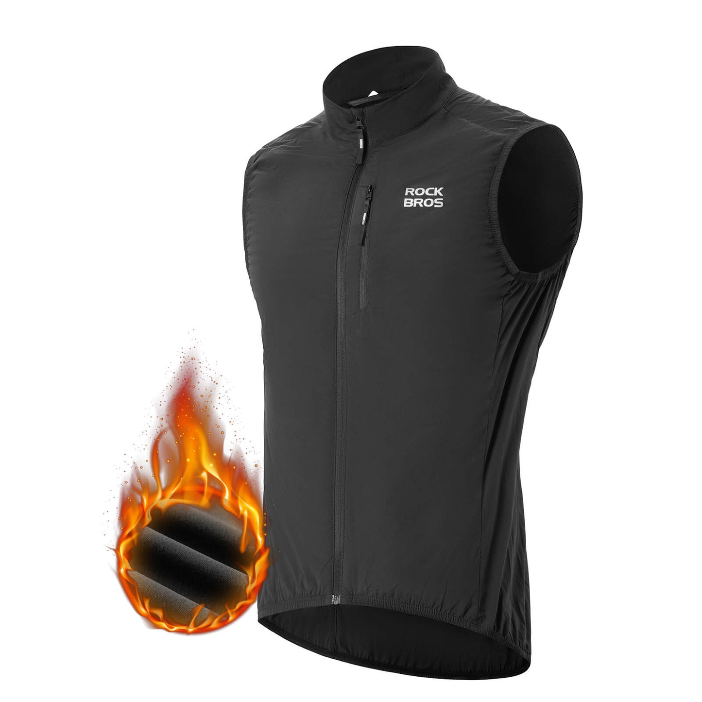 Mouwloos fietsvest, fietsjas, opvouwbaar, ademend, ROCKBROS