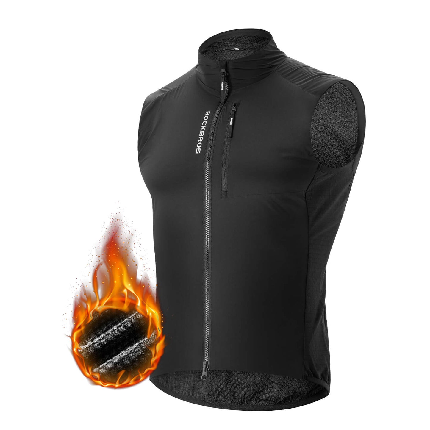 Mouwloos, winddicht fietsvest, opvouwbaar, ademend, ROCKBROS