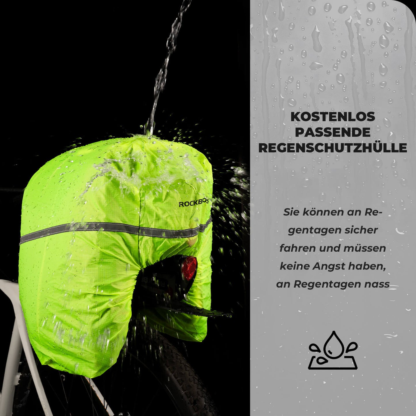 Fietstas 17-35L met regenhoes ROCKBROS